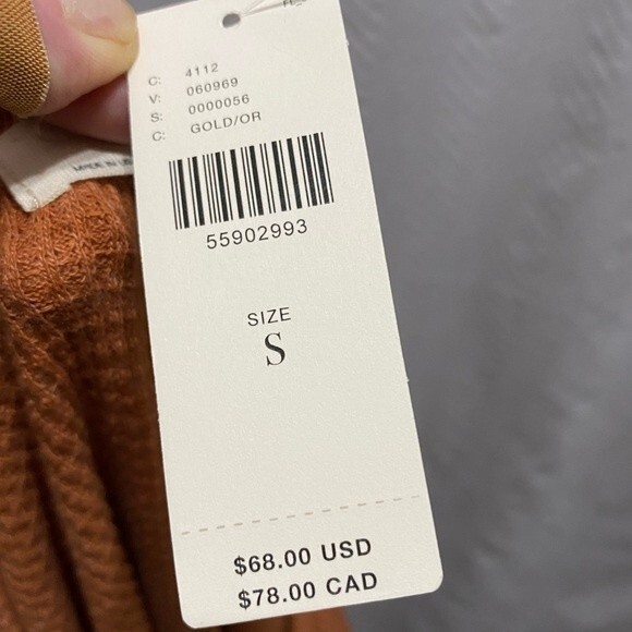 NWT Anthro t.la Gold Orange Keyhole Front Long Sleeve Thermal Size Small - Picture 8 of 8